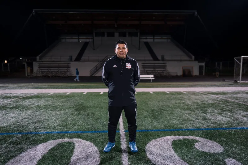Coach Javier, head coach of the Genesis FC U15 and U17 girls teams